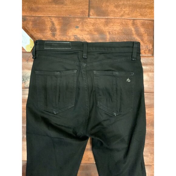 Rag & Bone "10 Inch Capri" Black Denim Skinny Jeans w/ Raw Cuffs, Size 25 - Picture 5 of 5